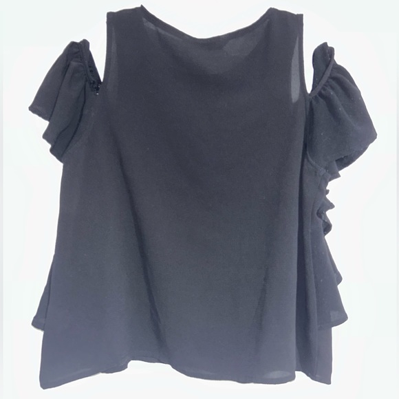 Women’s Size Medium Bluenotes Black Shoulder-less blouse - Picture 2 of 3